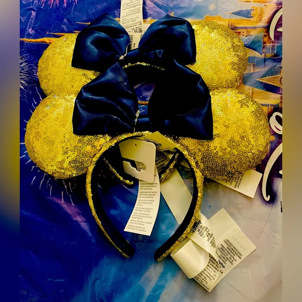 2 brand new golden ears Minnie Mouse headband